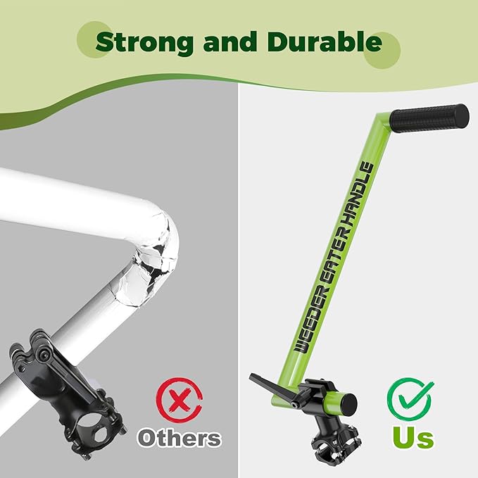 Upgraded Weed Eater Handle, Ergonomic String Trimmer Handle with Adjustable Shoulder Strap and Clamp, Weedeater Handle Extension for Lawn Care, Landscaping, and Yard Trimming Edging