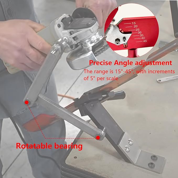 Lawn Mower Blade Sharpener Sharpener Model 5005 15°-45° Adjustable for Straight and Standard Lawn Mower Blades with Aluminum Balancer Red