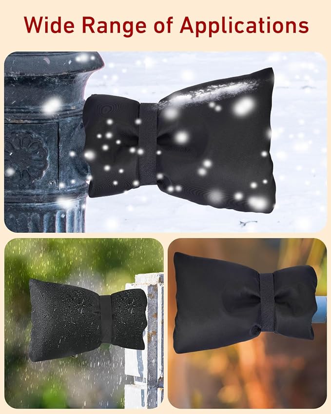 Outdoor Faucet Covers for Winter Freeze Protection - 3 Pack, Thickened Insulated Pipe Covers for Outside, Yard Maintenance Must Haves Reusable Waterproof Spigot Covers, 7.7" H x 5.9" W, Black
