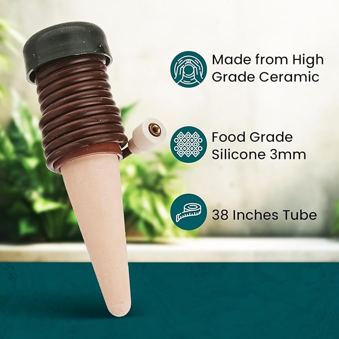 Blumat Classic Plant Watering Stakes - Self-Watering Insert for Indoor and Outdoor Plants - Automatic Slow Release Irrigation System for Potted Plants - Houseplant Care Device (25 Pack)