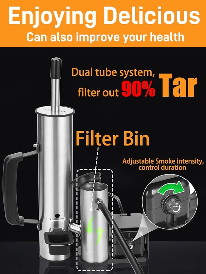 Cold Smoke Generator, Tube for Pellet Smoker Upgrade, Generator for Gas Grilling, Portable Cordless Electric Smoker, Hot or Cold Smoking, Pellet Smoker: Box for Any Grill