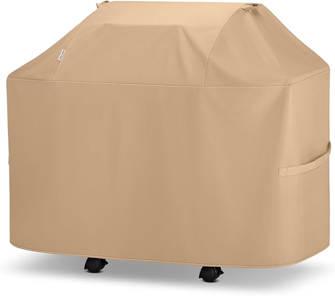 Unicook 52 Inch Grill Cover for Outdoor Grill, Heavy Duty Waterproof BBQ Cover Compatible with Char-Broil Nexgrill and Weber Spirit 2-3 Burner Gas Grills, All Weather Protection, Light Brown