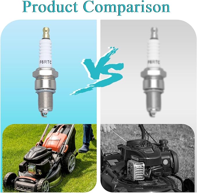 F6RTC Spark Plug for CUB CADET OCC-751-10292 Lawn Mower Engine, 6PCS Spark Plug Replacement for NGK BPR6ES BP6ES WR6DC RN9YC Replace OEM for 951-10292