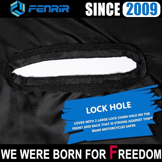 FENRIR 108" Motorcycle Cover Waterproof Outdoor Storage Exhaust Pipe Anti-Scalding Antenna Hole for Harley Davidson Touring Road Glide Ultra Limited Indian Roadmaster Pursuit Honda Gold Wing K1600GTL