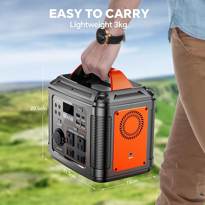 Portable Power Station, 300W 296Wh Solar Generator Quick Charge / 110V AC Outlets/DC Ports and LED Flashlight, solar panel 60W for Home Outdoor Travel Camping Blackout