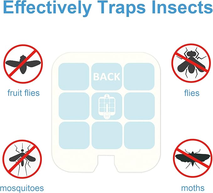 12 Pcs Refills Glue Cards Compatible with Safer Home SH502 and Dynatrap DT3005W 23005 Dot Plug-in Indoor Insect Trap Mosquito Trap Replacement Glue Boards