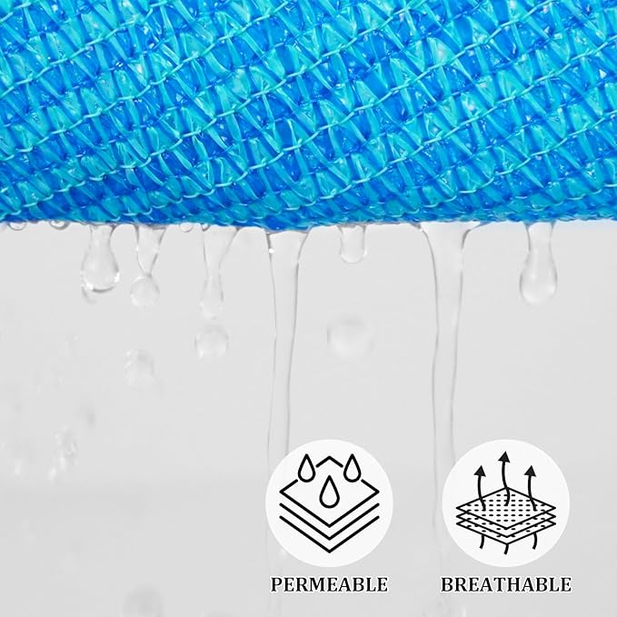 Shade&Beyond Sun Shade Sail Breathable UV Block Outdoor Covering Cloth for Backyard, Pool, 13'X13'X13', Turquoise Mixed (Customized Available)