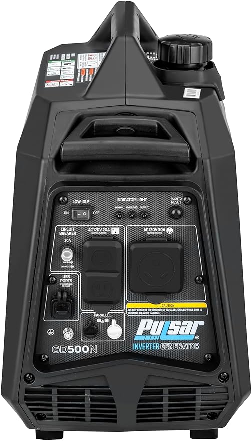 Pulsar Products GD500N, 5000W Portable super-quiet Inverter Generator, RV-Ready, CARB Compliant