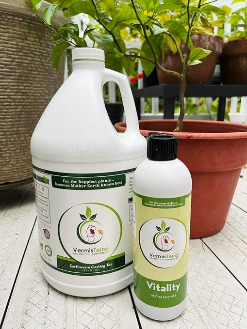 VermisTerra Vitality 8 oz - Houseplant and Indoor Plant Food, Mother Earth's Balanced Fertilizer, Organic, Root Cuttings, No Harmful Chemicals, will not burn plants, Lush Growth. No Odor, Reduce Shock