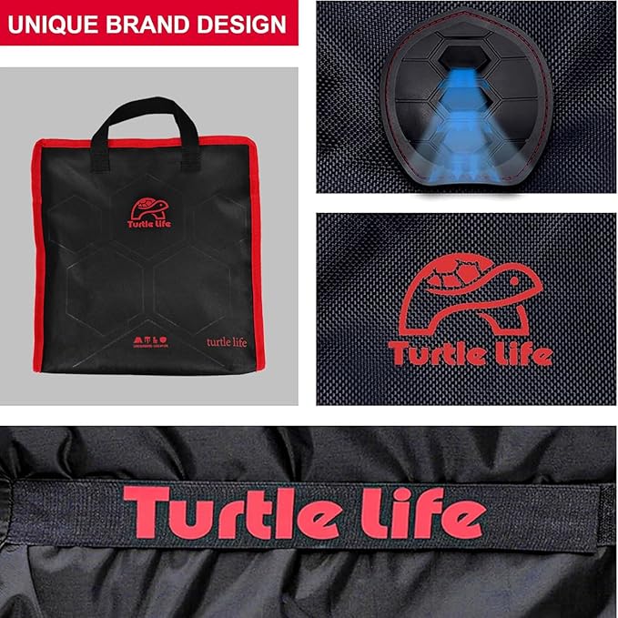 Turtle Life BBQ Grill Cover, 52 Inch Heavy Duty Waterproof 3 Burner Barbecue Gas Grill Covers for Weber Spirit Char-Broil Performance and Signature, Black