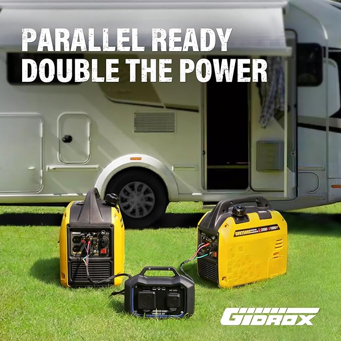 2500W Portable Inverter Generator, Super Quiet Gas Powered, EPA Compliant, RV Ready, CO Sensor, Parallel Capable, Clean Power for Camping or Party