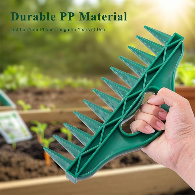 Seed Spreader Tool - 12-Hole Adjustable Seed Planter with Ergonomic Handle, Lightweight PP Soil Digger for Vegetables, Flowers, Lawns, Raised Beds (190g)