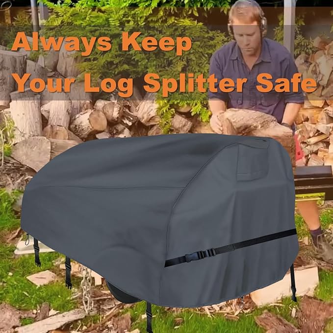 Log Splitter Cover (89×45×39 inch) for 15-45tons Log Splitter All Weather Protection, Cover for Wood Splitter,Log Splitter Cover Waterproof Heavy Duty, Cover for Wood Splitter,Gray