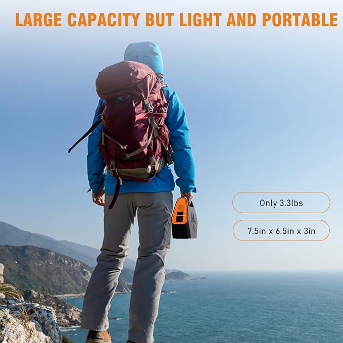 Power Bank with AC Outlet 100W Portable Power Station 26400mAh Battery Pack 97Wh Portable Outlet Charger 110V Battery Bank for Camping Emergency and Home Use