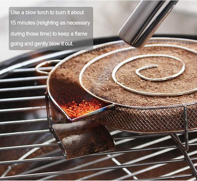 Realcook 13 Inch Cold Smoke Generator for BBQ Grill or Smoker Wood Dust Hot and Cold Smoking Salmon Meat Burn Time up to 18-24 Hours