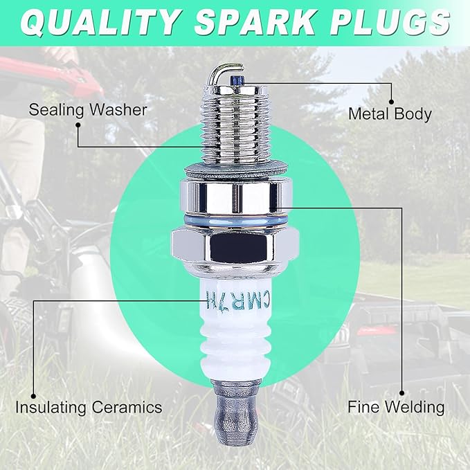 4 Pack CMR7H Spark Plugs, Spark Plug for Shindaiwa 3699-91867 Red Max 369991867, 506615101, 544260901, Sparkplug for Husqvarna 581362301 Stihl Redmax Blowers Brushcutters Trimmers Chain Saws