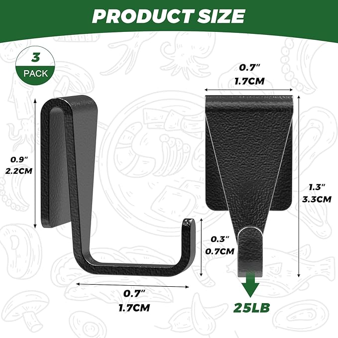 3pack Grills Hooks for Pellet Grills, Hooks for Traeger Smoker Grills, Suit for Traeger Ironwood 885, Pro Series 34, Pro Series 22, Pro D2 575, Pro 780, Ironwood 650, Pit boss
