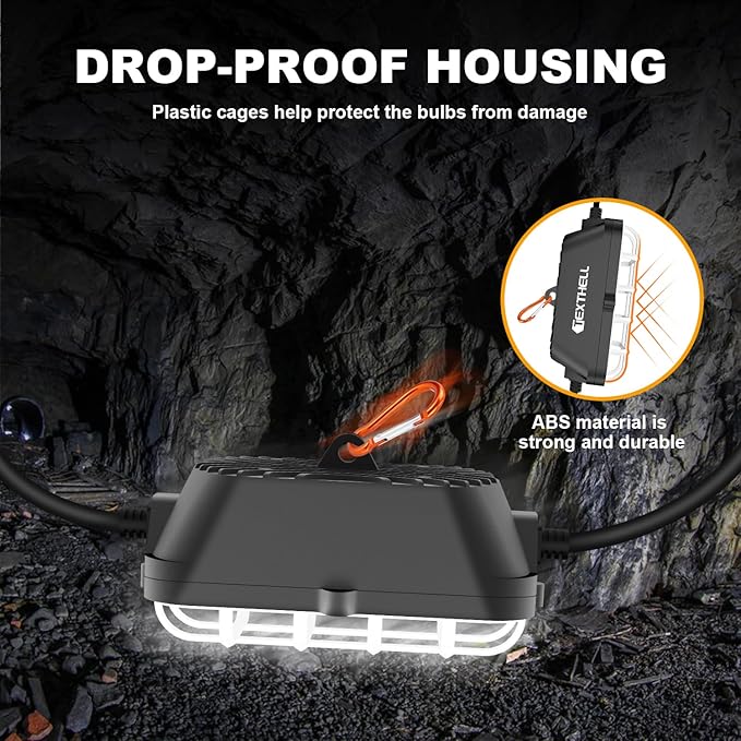 100FT LED Construction String Lights, 150W Super Bright 15000LM Plug in Linkable String Work Lights, 5000K Waterproof IP67 Temporary Lighting for Construction Sites, Jobsites, Indoor & Outdoor