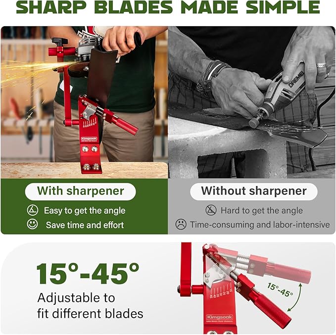 Lawn Mower Blade Sharpener, Lawnmower Blade Sharpening Tool with Blade Balancer, Blade Sharpner Kit