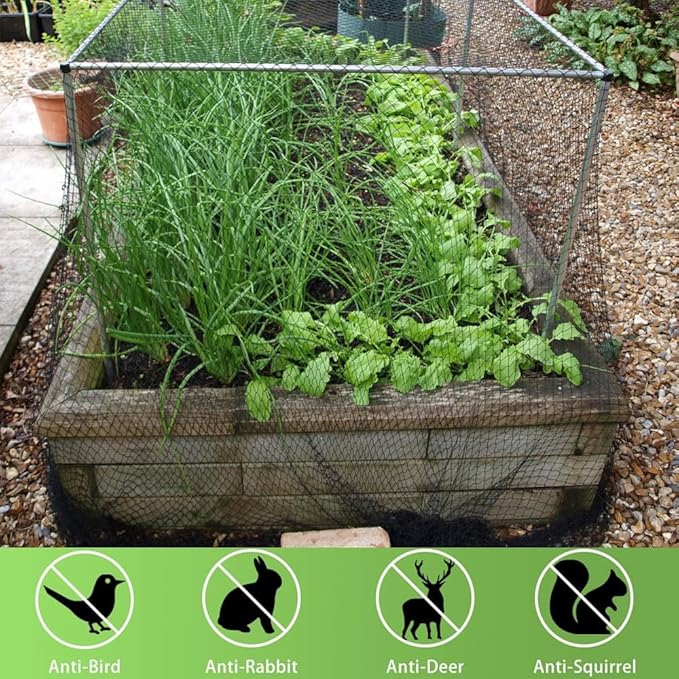 Bird Netting 10x30 Ft, 1/2In Mesh Heavy Duty Garden Netting Pest Barrier for Plants, Fruit Trees, Vegetables, Extra Strong Woven Mesh Netting, Animal Fencing Against Birds, Deer, Poultry