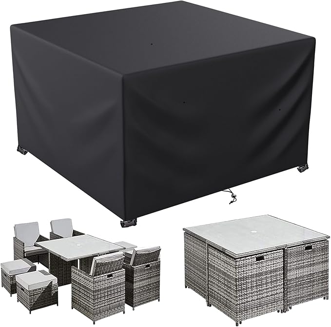 LCOGD Patio Furniture Cover ,Outdoor Furniture Covers Waterproof General Purpose, Outdoor Sofa Sets Covers Heavy Duty Windproof Anti-UV 98.5”Lx98.5”Wx35.5”H