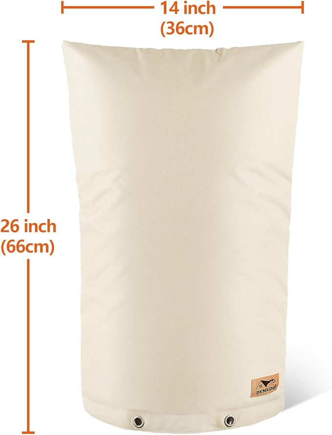 Backflow Preventer Insulation Cover - Water Pipe Insulation Sprinkler Cover for Outside - Insulated Backflow Cover Pouch for Irrigation Back Flow Valve in Winter or Sun Exposure (14" W x 26" H, Sand)