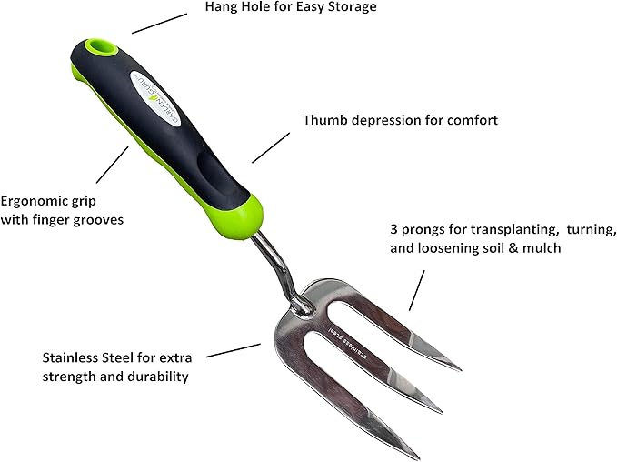 Garden Guru Stainless Steel Hand Weeder Fork Tool – Rust Resistant Stainless Steel – Ergonomic Handle – Great for Planting, Spreading Mulch, Weeding, Loosening & Transplanting Soil - 1 Case (50 Pcs)