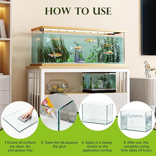 12 Pack Aquarium Silicone Clear Sealant, High Elasticity, Safe for Fish,Fast Curing Waterproof Aquarium Safe Silicone,14 Fl Oz Non-Toxic Fish Tank Safe Sealant,Strong Adhesion