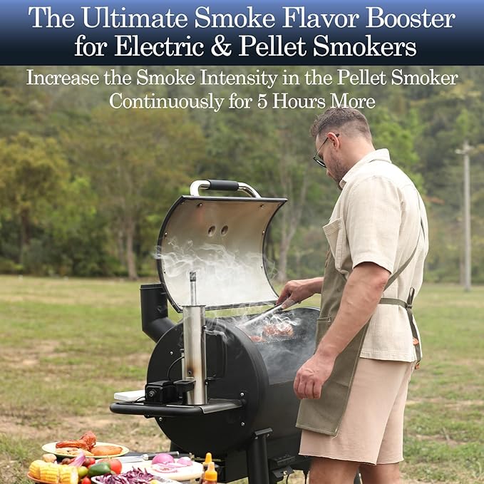 Smoke Generator,Upgraded Gas Grill to Smoker - Portable Electric BBQ Smoker,Smoker Box,12H Cold/Hot Smoke Tube, Suitable for Cold Smoking Cheese Backyard Tailgating Deck,Birthday Gifts for Men,Dad