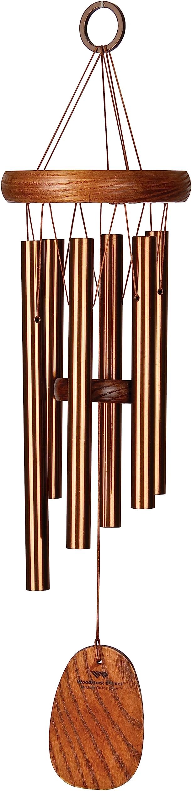 Woodstock Chimes Neptune Wind Chime for Outside 16" Small Bronze, Outdoor Decor for Patio, Porch, Garden, Memorial Gift for Loved Ones AGSBR