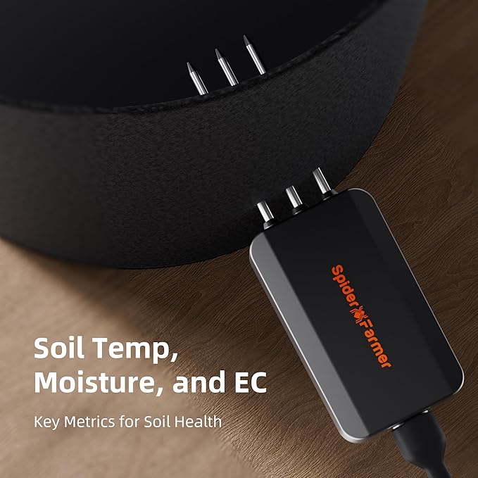 Spider Farmer GGS AC10 Power Strip Kits, 10 AC Smart APP-Based Controls Outlets, 3 in 1 Soil Sensor, Temp Humid Light Sensor, for Indoor Grow Tent Plants Room