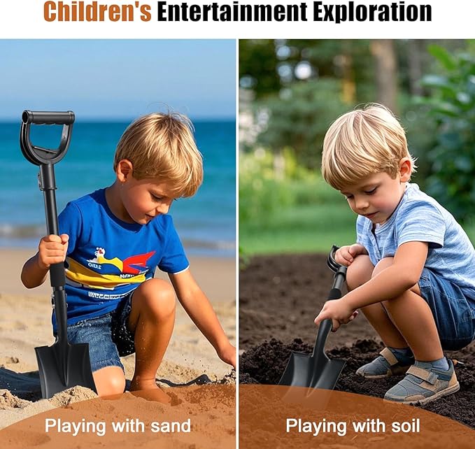 Shovel, Garden Shovels for Digging, 31” Small Spade Square Shovel with D-Handle Portable,Suitable for Car Snow Removal Trenching Kids Sand Beach Shovel Camping Gardening