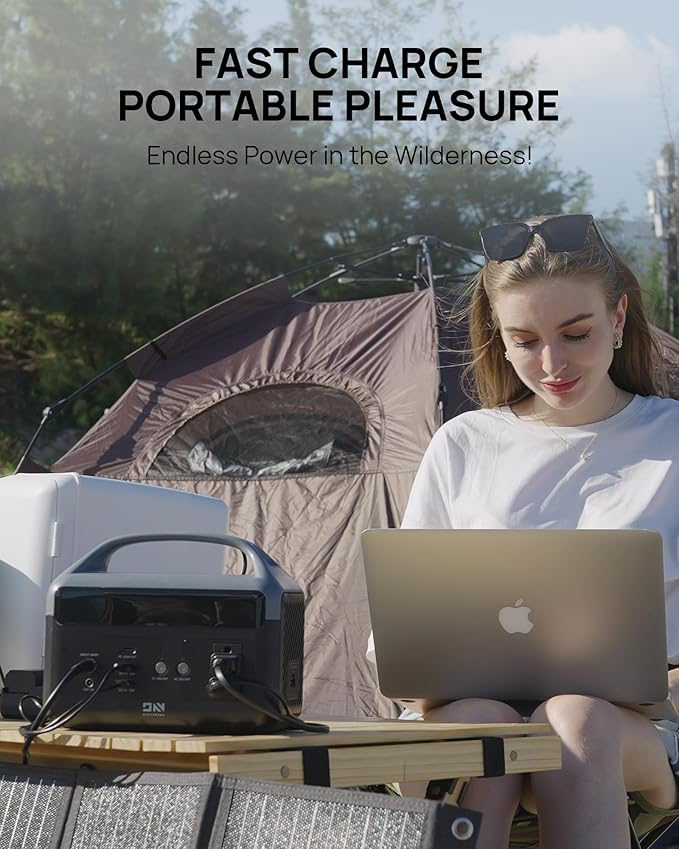 Portable Power Station 56000mAh, 179.2Wh Solar Generator LiFeP04 Battery with 2 AC Outlets 300W (600W Surge), 1.5hrs Fast Charging, Power Bank for Home Use, Outdoor Camping, Emergency, RVs, Outage