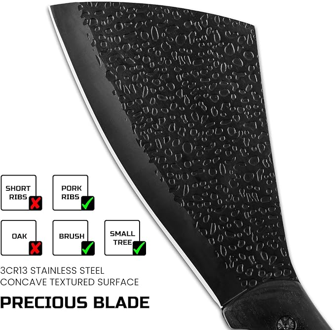 11 Inch Hatchet with Sheath, Small Compact Machete Axes, Fixed Blade Full Tang Camping Tactical Knife for Woodworking, Garden Machete Axe with Sheath for Bushcraft Yards Bushes Wood, A1BK