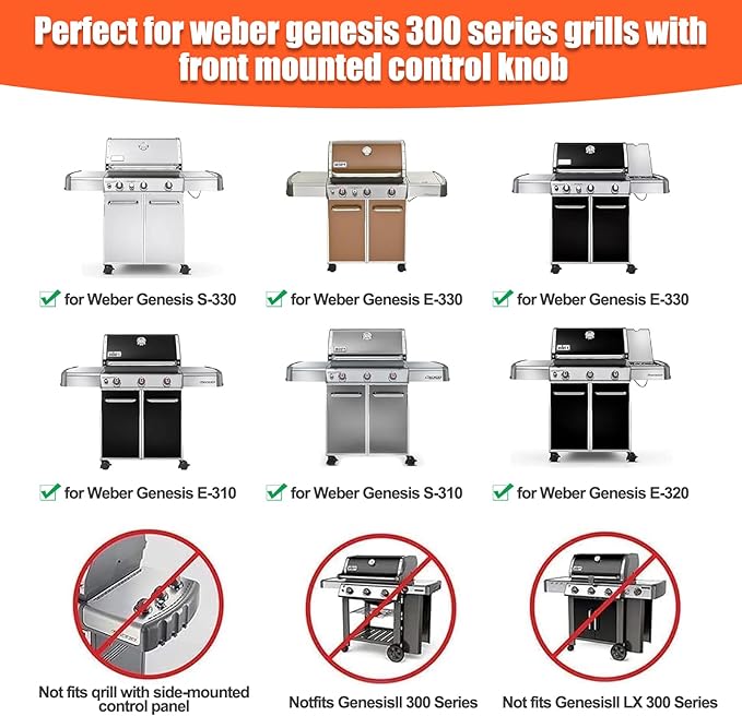 7524 7528 Cooking Grates 7622 Heat Deflectors 7620 Flavorizer Bars with Burner Tube Set for Weber Genesis Grill Replacement Parts E-310 E-320 E-330 S-310 S320 S-330 EP-310 EP-320