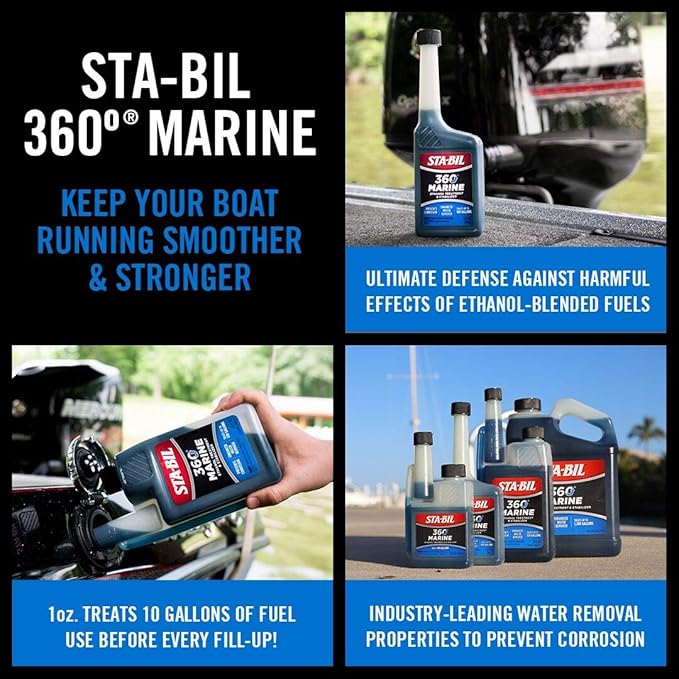 STA-BIL Marine Fuel System Treatment | Full Fuel System Cleaner, Injector Cleaner | Additive for Boats & Watercrafts, In-Season Cleaning & Protection 1 Gallon (4 Pack)
