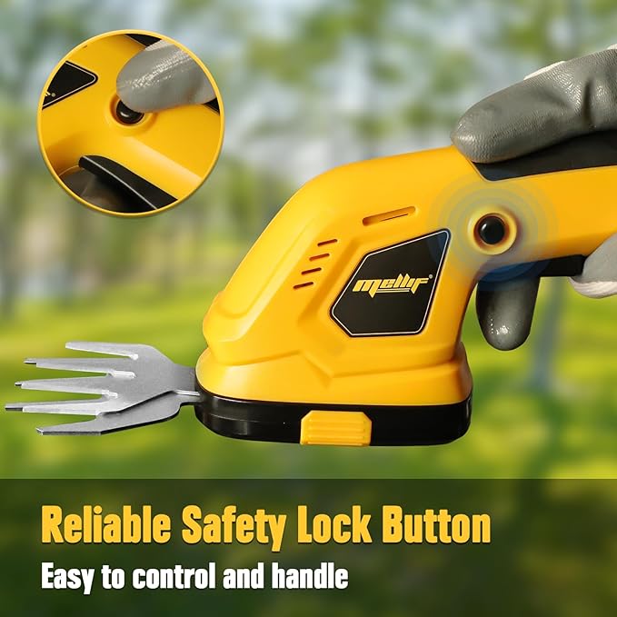 2-in-1 Cordless Grass Shear & Hedge Trimmer Compatible with Dewalt 20V Battery Handheld 4" Grass Cutter & Electric 8" Shrubbery Trimmer for Yard, Lawn, Garden, Shrub (Tool Only)