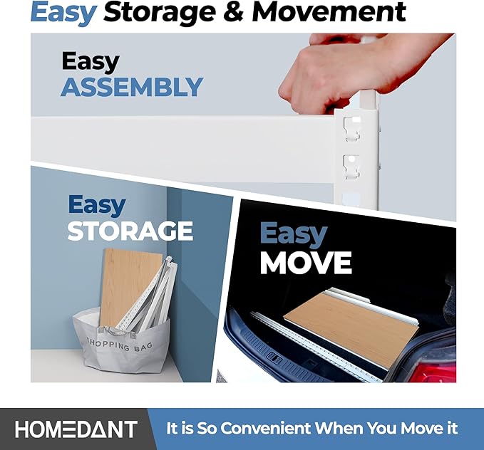 HOMEDANT 5 Tier Laminated White Boltless Metal Shelving Unit Adjustable Garage Storage Utility Rack Heavy Duty Shelves Organization Multipurpose Shelf Warehouse Pantry 28" W x 12.3" D x 59.5" H 2Pack