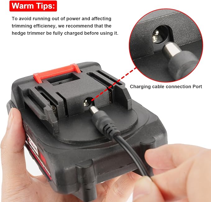 Hedge Trimmer Cordless, TOOVEM 2 in 1 Handheld Cordless Grass Shear with 2 Pcs Rechargeable Batterys and Charger, 24V Electric Weed Grass Cutter Shrubbery Trimmer for Garden, Lawn (Yellow)