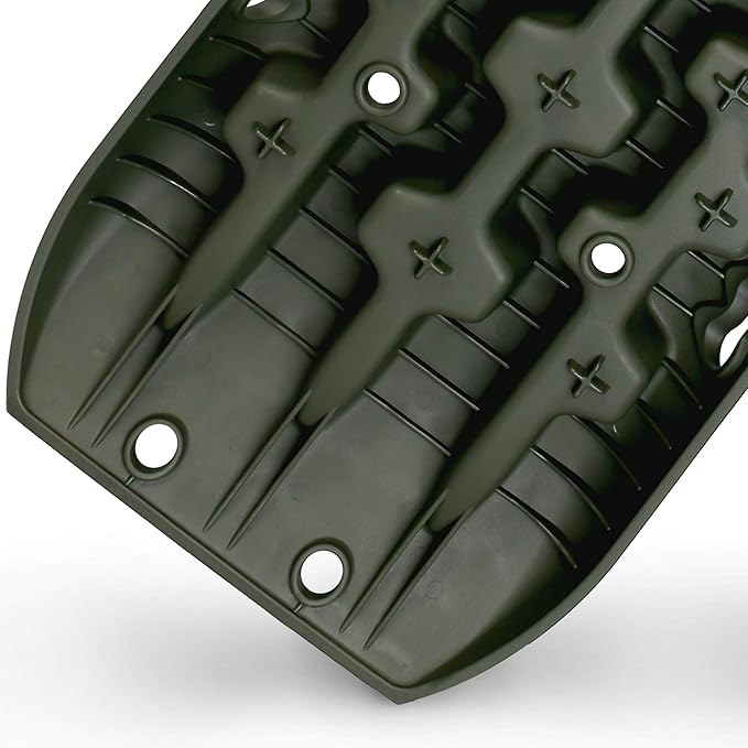 X-BULL New Recovery Traction Tracks Sand Mud Snow Track Tire Ladder 4WD (Olive,3gen),Bag+Hardware+Tracks