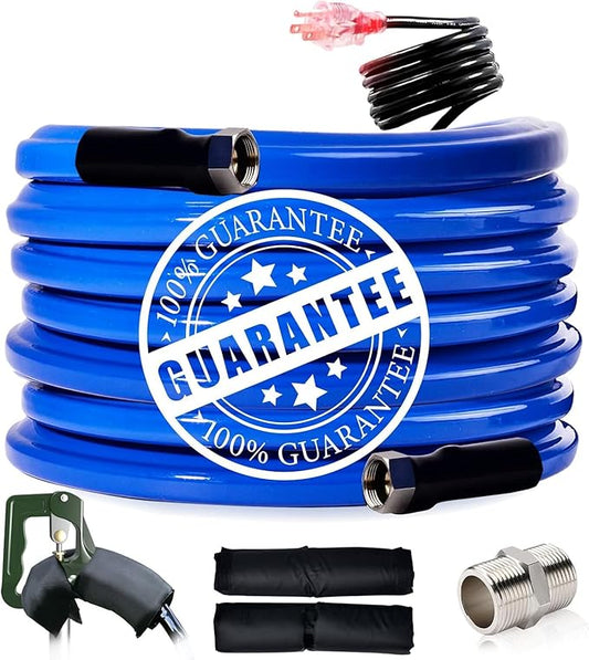 100FT Heated Water Hose for RV,-45 ℉ Antifreeze Heated Drinking Garden Water Hose,Electrically Heated Garden Hoses, Rv Accessories
