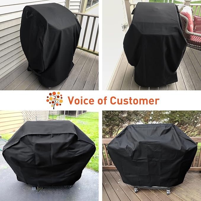 Arcedo BBQ Grill Cover 50 Inch, Heavy Duty Waterproof Barbecue Cover for Outdoor Grills up to 48 Inch Width, Suitable for Weber, Char Broil, Nexgrill Grills, etc, All Weather Protection, Black