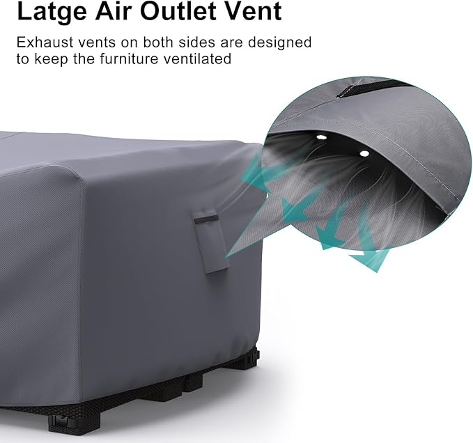 Patio Furniture Set Cover Waterproof, Heavy Duty Funiture Covers for Outdoor Sectional Sofa Set Wicker Rattan Table Chair Rectangular,62"L×42"W×28"H,Grey