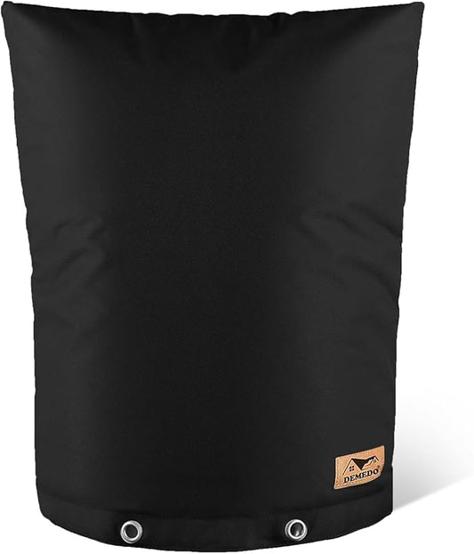 Backflow Preventer Insulation Cover - Water Pipe Insulation Sprinkler Cover for Outside - Insulated Backflow Cover Pouch for Irrigation Back Flow Valve in Winter or Sun Exposure (20"W x 26"H, BLACK)