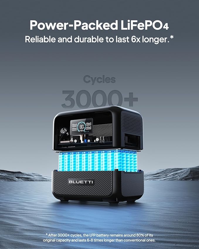 BLUETTI Solar Generator AC70 with Charger 1, 768Wh LiFePO4 Backup, 560W Alternator, DC-DC Charger for Power Station, 2H Full Charge via Car, Perfect for Road Trips, Off-grid Use