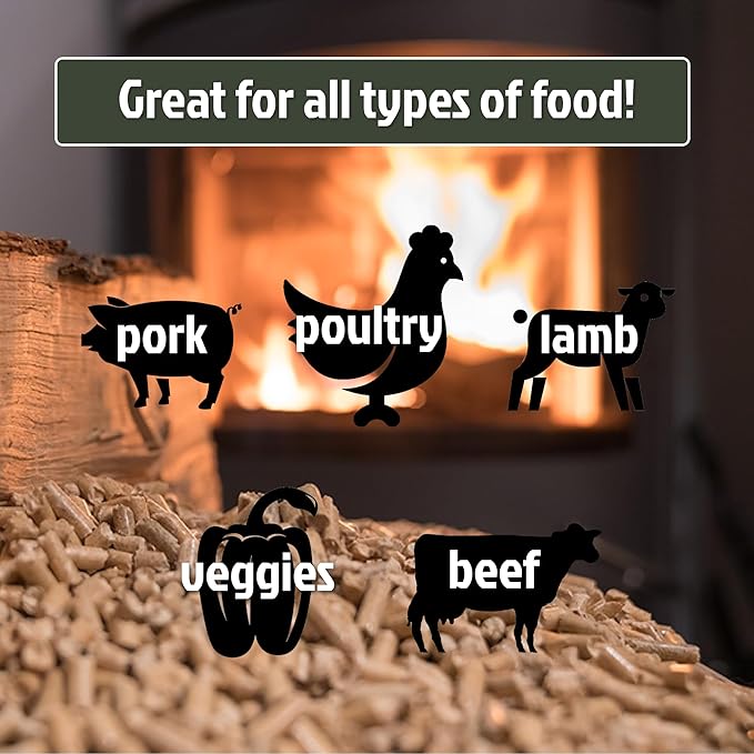 Gourmet BBQ Pellets: Savory Hardwood Blend - 12lbs. ~535cuin Premium 100% Hardwood Pellets for Grills, Smokers and Ooni, Solo, Bertello Pizza Ovens