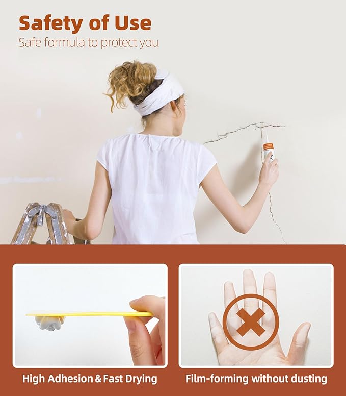 Spackle Wall Repair Kit,Drywall Repair Patch Kit,Simple Small Wall Hole Filler&Efficient Crack Repair,3 Pack Wall Putty Paste,Plaster Ceiling Repair,Apartment Friendly