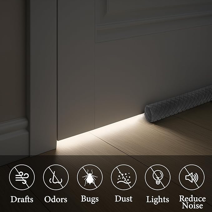Ciieyuo® All-Weather Door Draft Stopper – Universal Under Door Seal & Sound Proofing Strip | Blocks Drafts, Light, Odors | Works on Windows, Garage, RV Doors