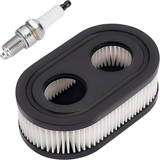 593260 Air Filter Set Spark Plug Compatiable with Troy-Bilt TB110 TB115 TB200 TB230 TB330 TB370 Walk Behind Lawn Mower