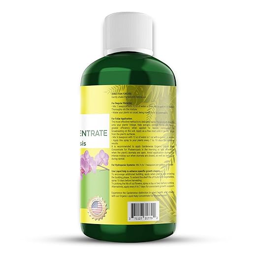 Organic Premium Kelp Seaweed Concentrate: Fertilizer for Phalaenopsis Orchids β Liquid Plant Fertilizer β Orchid Bloom Booster β Seaweed Extract for Plants (16 OZ)